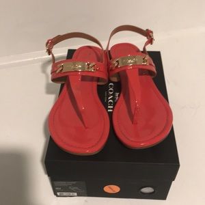 Coach Caterine patent watermelon sandal